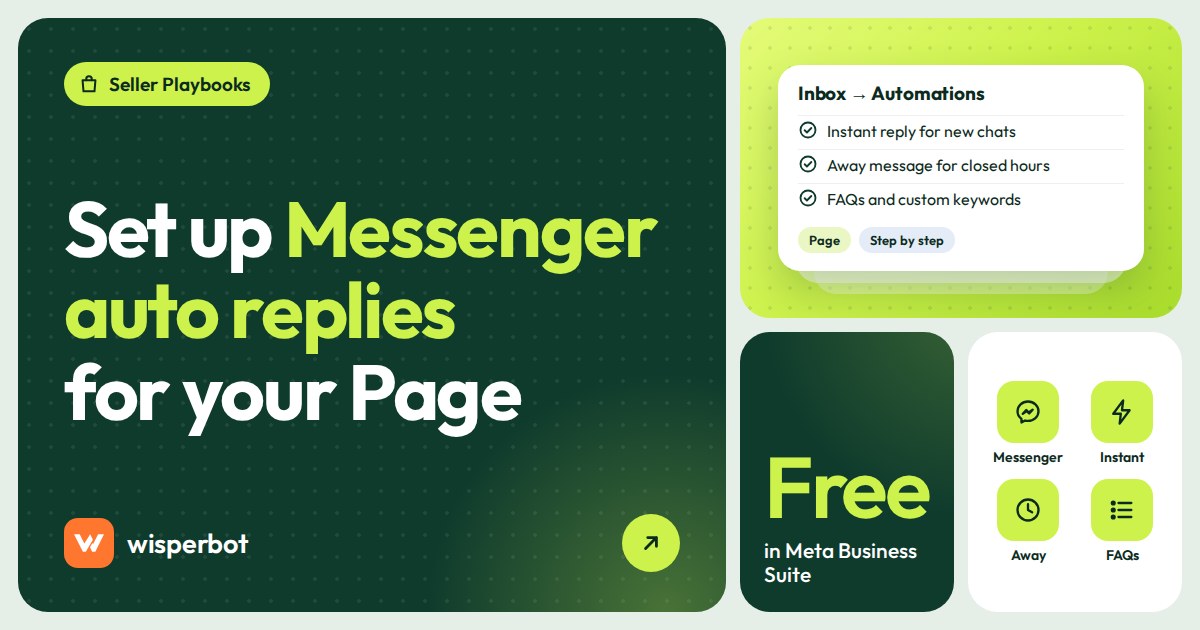 Cover graphic: how to set up the Messenger auto reply setting for your Facebook Page