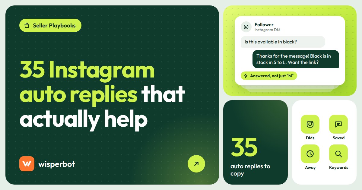 Cover graphic: 35 Instagram auto reply message examples that actually help